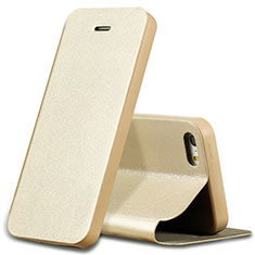 Handyhülle Hülle Stand Tasche Leder L01 für Apple iPhone 5S Gold