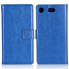 Handyhülle Hülle Stand Tasche Leder L01 für Sony Xperia XZ1 Compact Blau