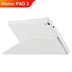 Handyhülle Hülle Stand Tasche Leder L02 für Huawei Honor Pad 2 Weiß