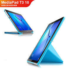 Handyhülle Hülle Stand Tasche Leder L02 für Huawei MediaPad T3 10 AGS-L09 AGS-W09 Hellblau
