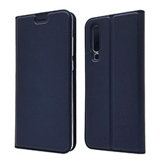 Handyhülle Hülle Stand Tasche Leder L02 für Huawei P30 Blau