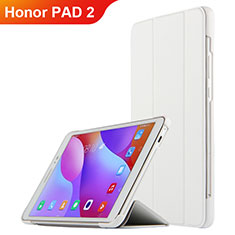 Handyhülle Hülle Stand Tasche Leder L03 für Huawei Honor Pad 2 Weiß