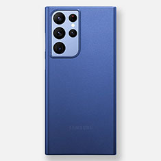 Handyhülle Hülle Ultra Dünn Hartschalen Schutzhülle Tasche Durchsichtig Transparent Matt H02 für Samsung Galaxy S21 Ultra 5G Blau