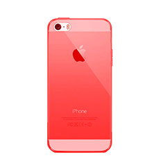 Handyhülle Hülle Ultra Dünn Schutzhülle Durchsichtig Transparent Matt für Apple iPhone 5S Rot