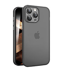 Handyhülle Hülle Ultra Dünn Schutzhülle Hartschalen Tasche Durchsichtig Transparent Matt QC für Apple iPhone 14 Pro Max Schwarz
