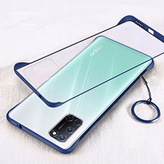 Handyhülle Hülle Ultra Dünn Schutzhülle Hartschalen Tasche Durchsichtig Transparent Matt U01 für Oppo A52 Blau