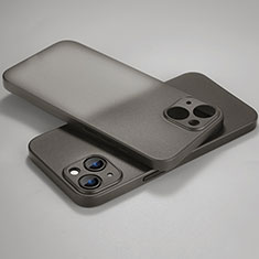 Handyhülle Hülle Ultra Dünn Schutzhülle Hartschalen Tasche Durchsichtig Transparent Matt U02 für Apple iPhone 14 Plus Grau