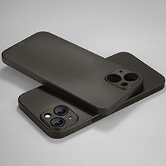Handyhülle Hülle Ultra Dünn Schutzhülle Hartschalen Tasche Durchsichtig Transparent Matt U02 für Apple iPhone 14 Plus Schwarz