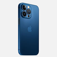 Handyhülle Hülle Ultra Dünn Schutzhülle Hartschalen Tasche Durchsichtig Transparent Matt U02 für Apple iPhone 14 Pro Blau