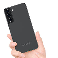 Handyhülle Hülle Ultra Dünn Schutzhülle Hartschalen Tasche Durchsichtig Transparent Matt U02 für Samsung Galaxy S22 5G Schwarz