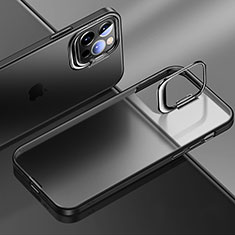 Handyhülle Hülle Ultra Dünn Schutzhülle Hartschalen Tasche Durchsichtig Transparent Matt U08 für Apple iPhone 14 Pro Schwarz