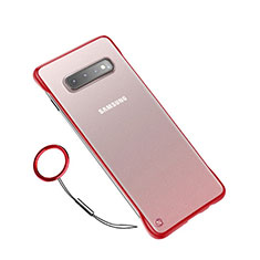 Handyhülle Hülle Ultra Dünn Schutzhülle Tasche Durchsichtig Transparent Matt U01 für Samsung Galaxy S10 Plus Rot