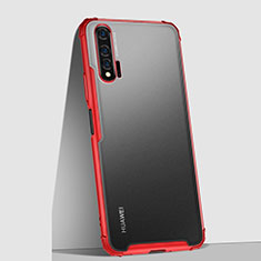 Handyhülle Hülle Ultra Dünn Schutzhülle Tasche Durchsichtig Transparent Matt U02 für Huawei Nova 6 Rot