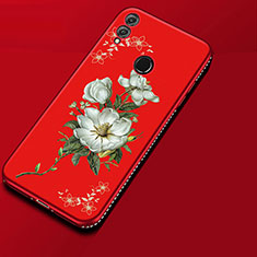 Handyhülle Silikon Hülle Gummi Schutzhülle Blumen für Huawei Honor 8X Rot