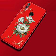 Handyhülle Silikon Hülle Gummi Schutzhülle Blumen für Huawei Honor View 10 Lite Rot