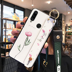 Handyhülle Silikon Hülle Gummi Schutzhülle Blumen für Huawei P30 Lite Rosa