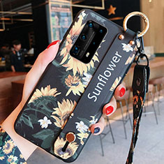 Handyhülle Silikon Hülle Gummi Schutzhülle Blumen für Huawei P40 Pro+ Plus Rot