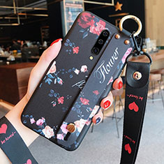 Handyhülle Silikon Hülle Gummi Schutzhülle Blumen für OnePlus 8 Schwarz