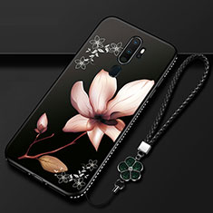 Handyhülle Silikon Hülle Gummi Schutzhülle Blumen für Oppo A11X Braun