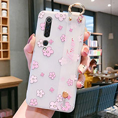 Handyhülle Silikon Hülle Gummi Schutzhülle Blumen für Xiaomi Mi 10 Pink