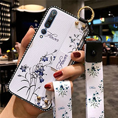 Handyhülle Silikon Hülle Gummi Schutzhülle Blumen für Xiaomi Mi 10 Pro Weiß