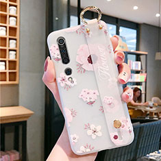 Handyhülle Silikon Hülle Gummi Schutzhülle Blumen für Xiaomi Mi 10 Rosa