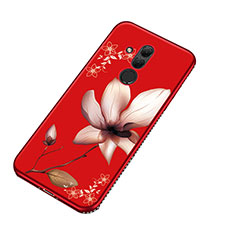 Handyhülle Silikon Hülle Gummi Schutzhülle Blumen H01 für Huawei Mate 20 Lite Rot