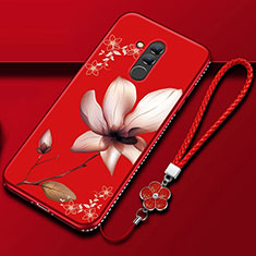 Handyhülle Silikon Hülle Gummi Schutzhülle Blumen H02 für Huawei Mate 20 Lite Rot