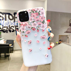 Handyhülle Silikon Hülle Gummi Schutzhülle Blumen H03 für Apple iPhone 11 Pro Max Rosa
