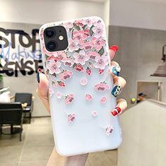 Handyhülle Silikon Hülle Gummi Schutzhülle Blumen H03 für Apple iPhone 11 Rosa