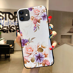 Handyhülle Silikon Hülle Gummi Schutzhülle Blumen H04 für Apple iPhone 11 Weiß