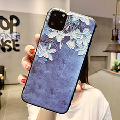 Handyhülle Silikon Hülle Gummi Schutzhülle Blumen H07 für Apple iPhone 11 Pro Blau