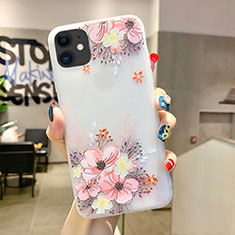 Handyhülle Silikon Hülle Gummi Schutzhülle Blumen H11 für Apple iPhone 11 Rosa