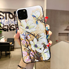 Handyhülle Silikon Hülle Gummi Schutzhülle Blumen H12 für Apple iPhone 11 Pro Weiß