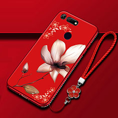 Handyhülle Silikon Hülle Gummi Schutzhülle Blumen K01 für Huawei Honor View 20 Fuchsie