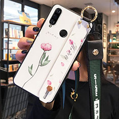 Handyhülle Silikon Hülle Gummi Schutzhülle Blumen K03 für Huawei P30 Lite Rosa