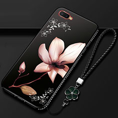 Handyhülle Silikon Hülle Gummi Schutzhülle Blumen M02 für Oppo RX17 Neo Braun