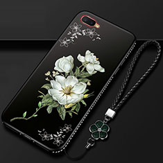 Handyhülle Silikon Hülle Gummi Schutzhülle Blumen M02 für Oppo RX17 Neo Weiß