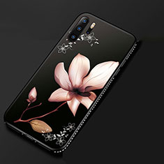 Handyhülle Silikon Hülle Gummi Schutzhülle Blumen S01 für Huawei P30 Pro New Edition Rosa
