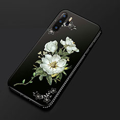 Handyhülle Silikon Hülle Gummi Schutzhülle Blumen S01 für Huawei P30 Pro Weiß