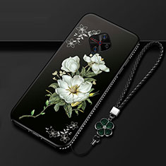 Handyhülle Silikon Hülle Gummi Schutzhülle Blumen S01 für Vivo X50 Lite Weiß