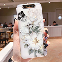 Handyhülle Silikon Hülle Gummi Schutzhülle Blumen S02 für Samsung Galaxy A90 4G Grün