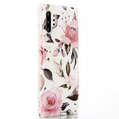 Handyhülle Silikon Hülle Gummi Schutzhülle Blumen S02 für Samsung Galaxy Note 10 Plus 5G Rosa