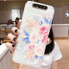 Handyhülle Silikon Hülle Gummi Schutzhülle Blumen S03 für Samsung Galaxy A90 4G Plusfarbig