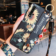 Handyhülle Silikon Hülle Gummi Schutzhülle Blumen S04 für Huawei Honor 20 Gelb