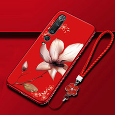 Handyhülle Silikon Hülle Gummi Schutzhülle Blumen S04 für Xiaomi Mi 10 Fuchsie