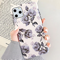 Handyhülle Silikon Hülle Gummi Schutzhülle Blumen S07 für Apple iPhone 11 Pro Max Grau