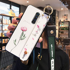 Handyhülle Silikon Hülle Gummi Schutzhülle Blumen Z01 für Realme X2 Pro Rosa