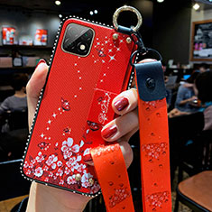 Handyhülle Silikon Hülle Gummi Schutzhülle Flexible Blumen für Huawei Enjoy 20 5G Rot