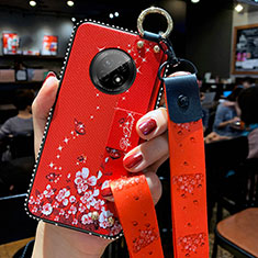 Handyhülle Silikon Hülle Gummi Schutzhülle Flexible Blumen für Huawei Enjoy 20 Plus 5G Rot